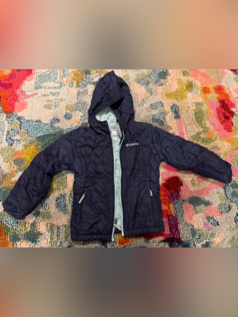 Columbia Navy Blue Hooded Puffer Jacket